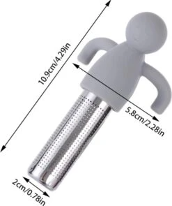 Theemannetjes - Theefilter Voor Losse Thee - Thee Infuser - Thee Zeef - Siliconen - Vaatwasserbestendig - Grijs - 2stuks -Thee Promotie Winkel 1006x1200