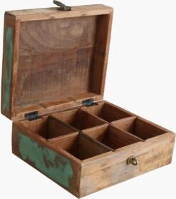 Raw Materials Scrapwood Theedoos – 6 Vakken – Gerecycled Hout 16 Raw Materials Scrapwood Theedoos – 6 Vakken – Gerecycled Hout -Thee Promotie Winkel 1063x1200