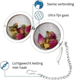 Merkloos Thee Zeef Set 3 Stuks Ø 9 / Ø 7 / Ø 5 - Thee/kruiden Kogel RVS -Thee Ei RVS - Kruiden Zeef/filter RVS -Thee Promotie Winkel 1111x1200