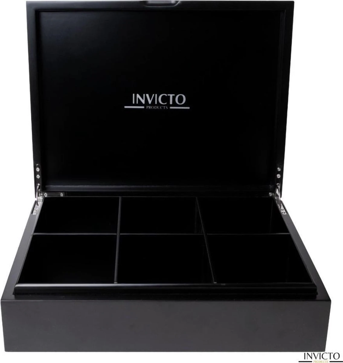 Invicto Products Theedoos 6 Vaks - Ruimte Voor 120 Theezakjes - Bamboe - Anti Slip En Anti Kras - Zwart 9 Invicto Products Theedoos 6 Vaks - Ruimte Voor 120 Theezakjes - Bamboe - Anti Slip En Anti Kras - Zwart - Afbeelding 9