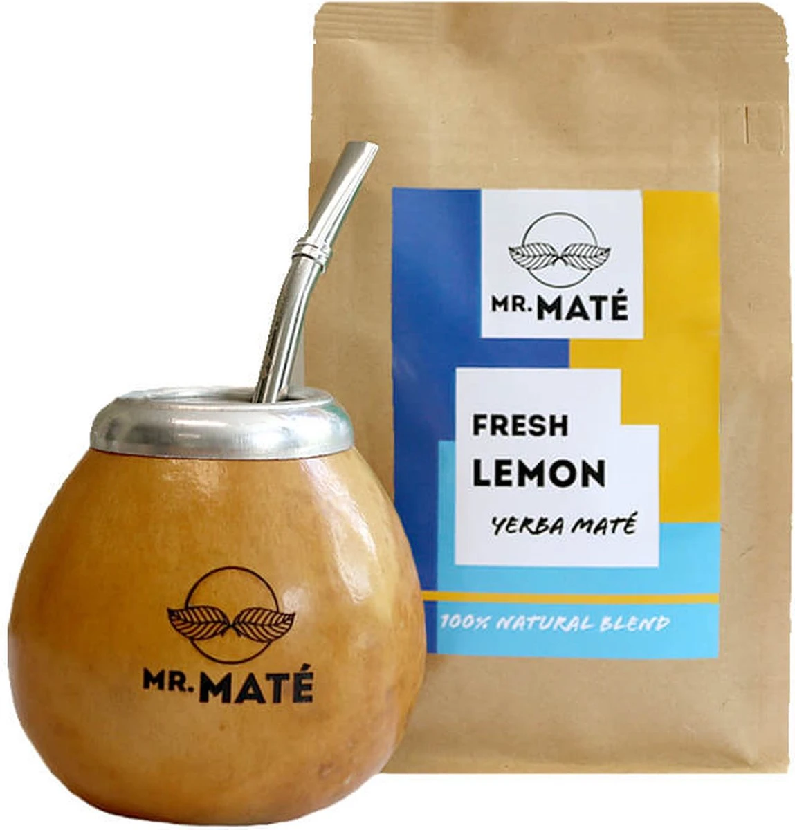 Yerba Mate Starterspakket Compleet - Traditionele Kalebas + Bombilla - Citroen Munt Yerba Mate 150g 1 Yerba Mate Starterspakket Compleet - Traditionele Kalebas + Bombilla - Citroen Munt Yerba Mate 150g