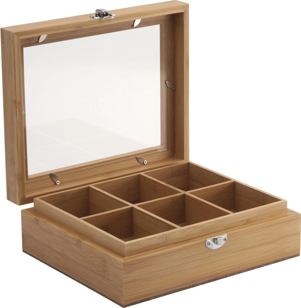 Bredemeijer - Theedoos 6-vaks Venster Bamboe Natural 2 Bredemeijer - Theedoos 6-vaks Venster Bamboe Natural - Afbeelding 2