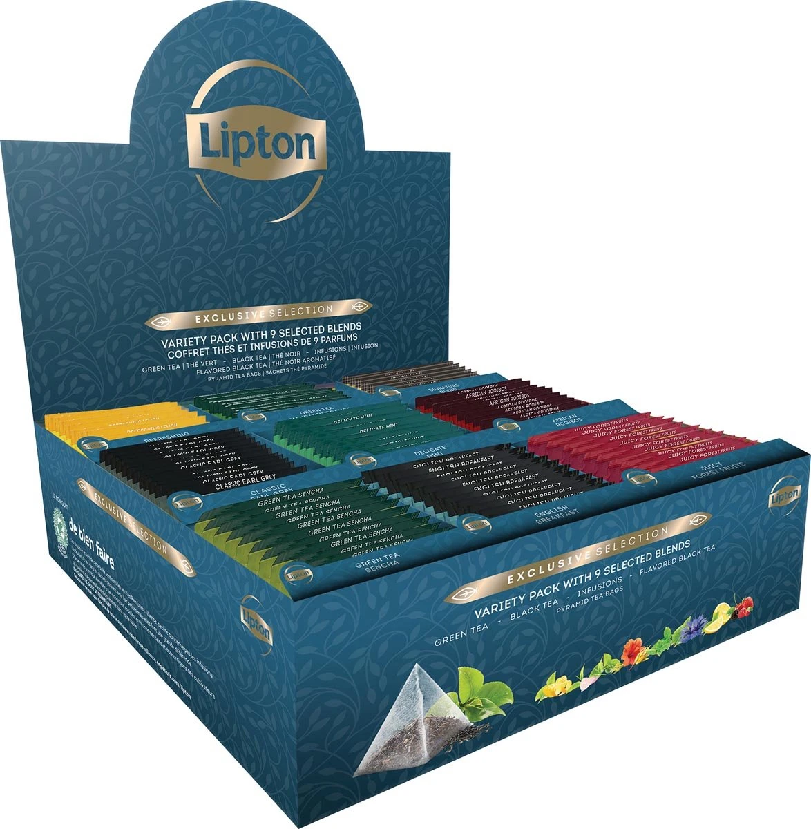 Lipton Thee Assortiment Exclusive Selection, 9 Smaken, Display Van 108 Zakjes 1 Lipton Thee Assortiment Exclusive Selection, 9 Smaken, Display Van 108 Zakjes