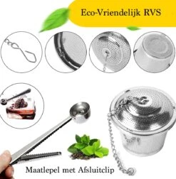 TeaLux 5-Delig RVS Theefilters Set Met Maatlepel En Lekbakjes En Knijper - Theezeef Voor Losse Thee En Kruiden - Tea InfuserStrainer Giftset - Verse Thee FilterZeef Cadeau Pakket - Kruidenbuiltje Ei Met Onderzetters - Geschenkset -Thee Promotie Winkel 1175x1200 2