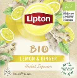 Lipton Ginger & Lemon Kruidenthee, Met De Vurige Smaak Van Gember En Frisheid Van Citroen - 4 X 20 Zakjes - PL-EKO-03 -Thee Promotie Winkel 1180x1200 2