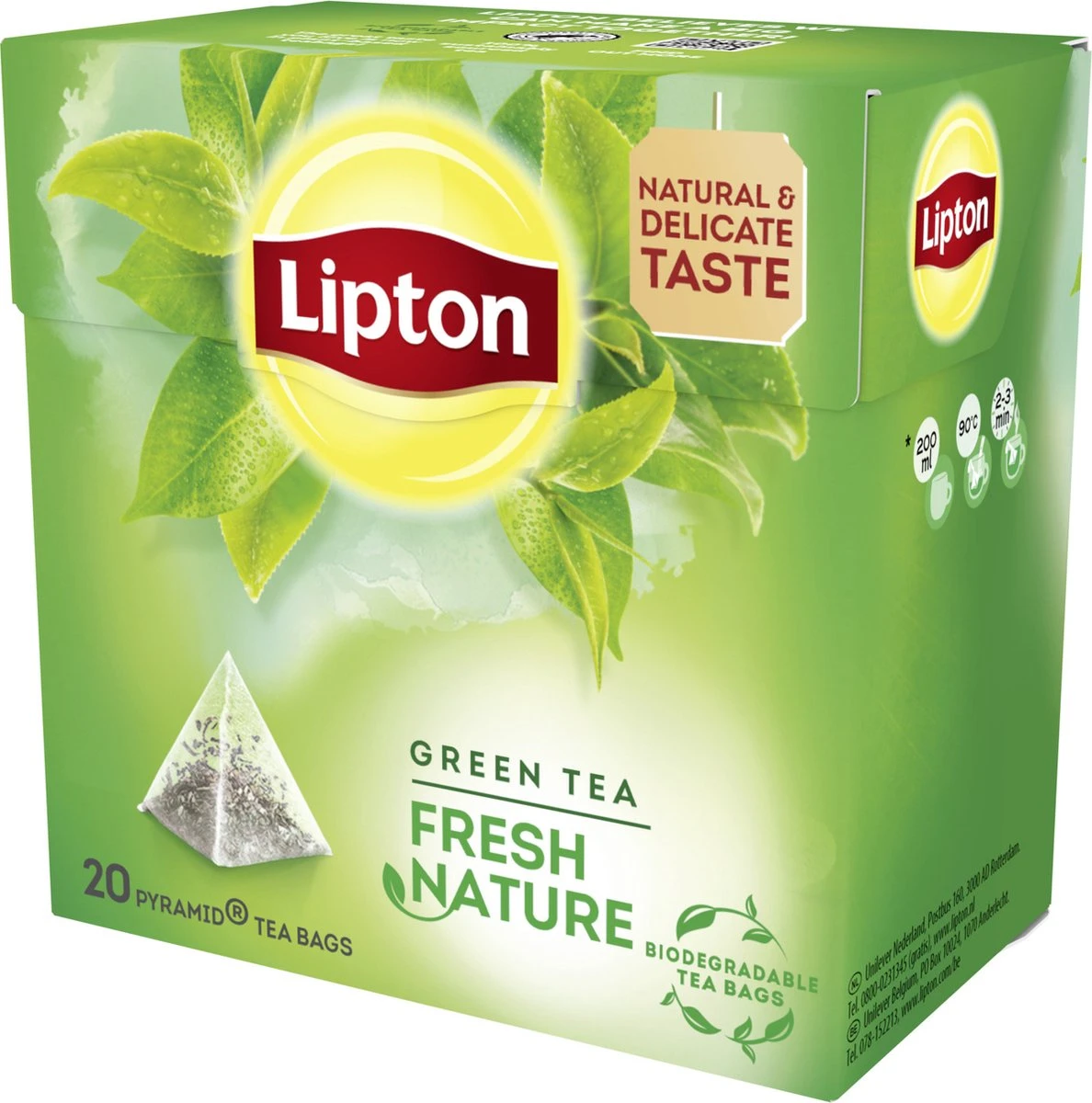 Lipton Fresh Nature Groene Thee, Met De Frisse Pure Smaak Van De Natuur - 4 X 20 Zakjes - PL-EKO-03 2 Lipton Fresh Nature Groene Thee, Met De Frisse Pure Smaak Van De Natuur - 4 X 20 Zakjes - PL-EKO-03 - Afbeelding 2