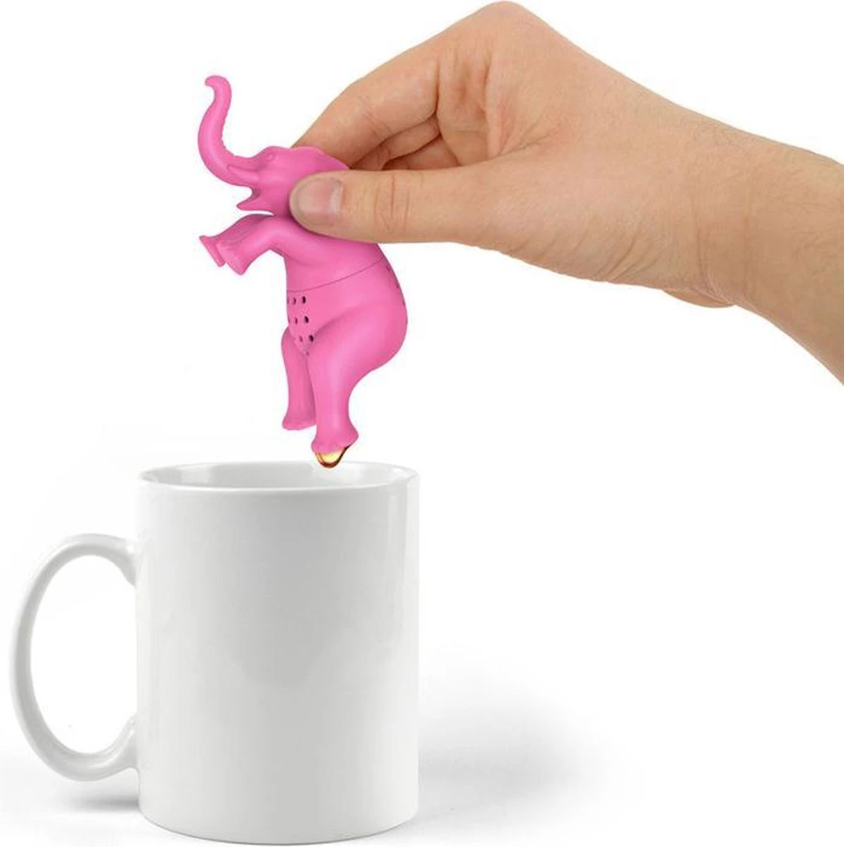 Thee Ei - Olifant - Thee Zeef - Thee Filter - Roze 2 Thee Ei - Olifant - Thee Zeef - Thee Filter - Roze - Afbeelding 2