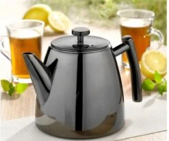 Vaja® Theepot Juliette Met Filter - Dubbelwandig -Theekan 1.0L - Glimmend Zwart -Thee Promotie Winkel 1200x1002