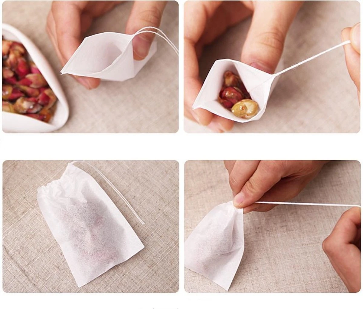 Merkloos Lege Theezakjes | 100 STUKS| 5,5 X 7 Cm Theefilters |Heerlijke Zelfgemaakte Thee | High Tea Party Met Vrienden 7 Merkloos Lege Theezakjes | 100 STUKS| 5,5 X 7 Cm Theefilters |Heerlijke Zelfgemaakte Thee | High Tea Party Met Vrienden - Afbeelding 7