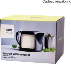 Point-Virgule - Theepot Met Thee Infuser - Mat - Gebroken Wit - 500ml -Thee Promotie Winkel 1200x1079