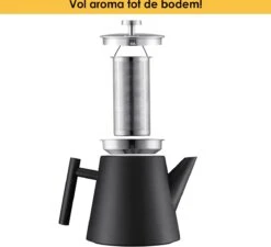 Silberthal - Theepot Met Filter - 1 L - RVS Dubbelwandig - Zwart - Cadeau -Thee Promotie Winkel 1200x1091