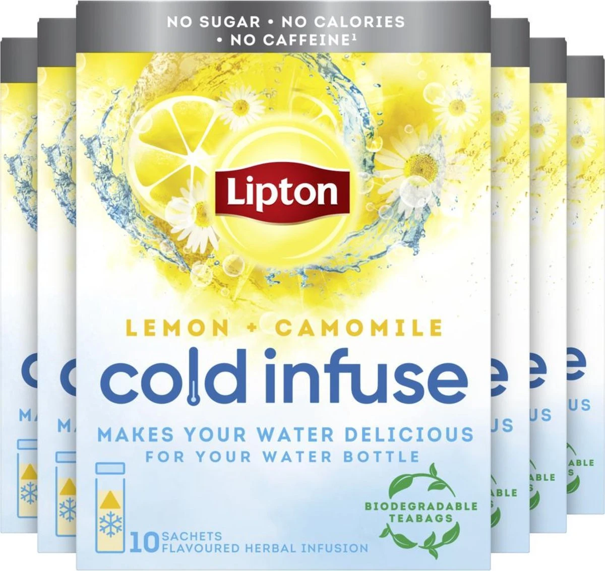 Lipton Cold Infuse Lemon & Camomile, Smaak Voor Koud Water Zonder Suiker En Calorieën - 6 X 10 Zakjes - NL-BIO-01 1 Lipton Cold Infuse Lemon & Camomile, Smaak Voor Koud Water Zonder Suiker En Calorieën - 6 X 10 Zakjes - NL-BIO-01