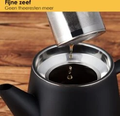 Silberthal - Theepot Met Filter - 1 L - RVS Dubbelwandig - Zwart - Cadeau -Thee Promotie Winkel 1200x1163