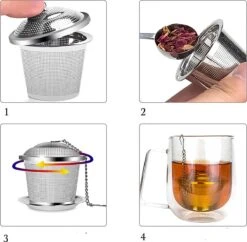 TeaLux 5-Delig RVS Theefilters Set Met Maatlepel En Lekbakjes En Knijper - Theezeef Voor Losse Thee En Kruiden - Tea InfuserStrainer Giftset - Verse Thee FilterZeef Cadeau Pakket - Kruidenbuiltje Ei Met Onderzetters - Geschenkset -Thee Promotie Winkel 1200x1174 1