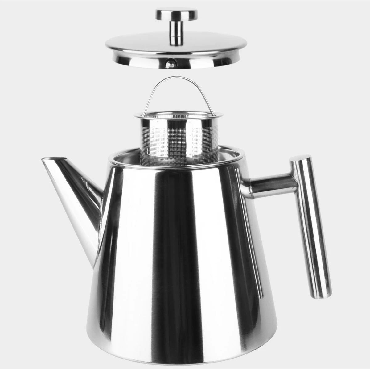 Castagnola Theepot Met Filter – Theekan – Theepot Dubbelwandig – Theepot Roestvrijstaal – Hoogwaardig RVS – 1 Liter – 5 Kopjes Thee – Zilver Glans 3 Castagnola Theepot Met Filter – Theekan – Theepot Dubbelwandig – Theepot Roestvrijstaal – Hoogwaardig RVS – 1 Liter – 5 Kopjes Thee – Zilver Glans - Afbeelding 3