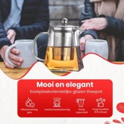Procidi® Glazen Theepot Met Filter - Theekan Met Infuser - Dubbelwandig Borosilicaat Glas - Thee Thermoskan - Koffiekan 950 ML - Teapot -Thee Promotie Winkel 1200x1200 131