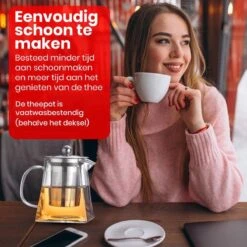 Procidi® Glazen Theepot Met Filter - Theekan Met Infuser - Dubbelwandig Borosilicaat Glas - Thee Thermoskan - Koffiekan 950 ML - Teapot -Thee Promotie Winkel 1200x1200 132