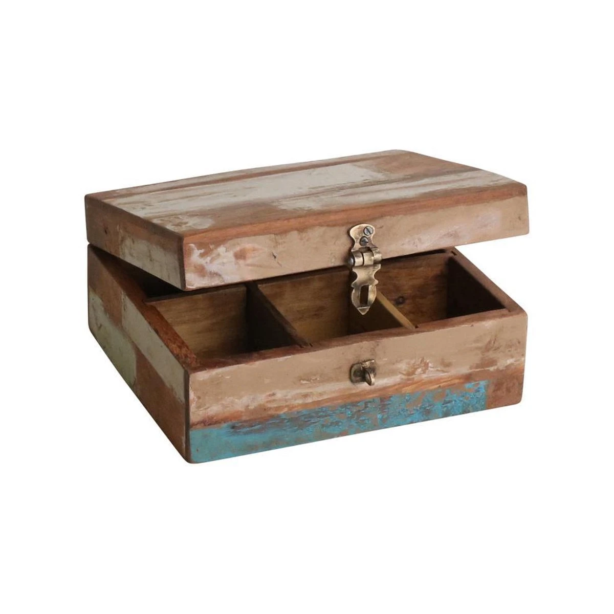 Raw Materials Scrapwood Theedoos – 6 Vakken – Gerecycled Hout 2 Raw Materials Scrapwood Theedoos – 6 Vakken – Gerecycled Hout - Afbeelding 2