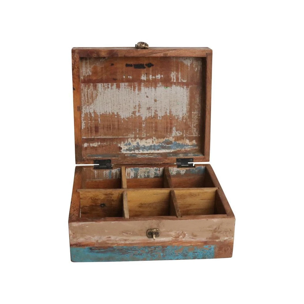 Raw Materials Scrapwood Theedoos – 6 Vakken – Gerecycled Hout 11 Raw Materials Scrapwood Theedoos – 6 Vakken – Gerecycled Hout - Afbeelding 11