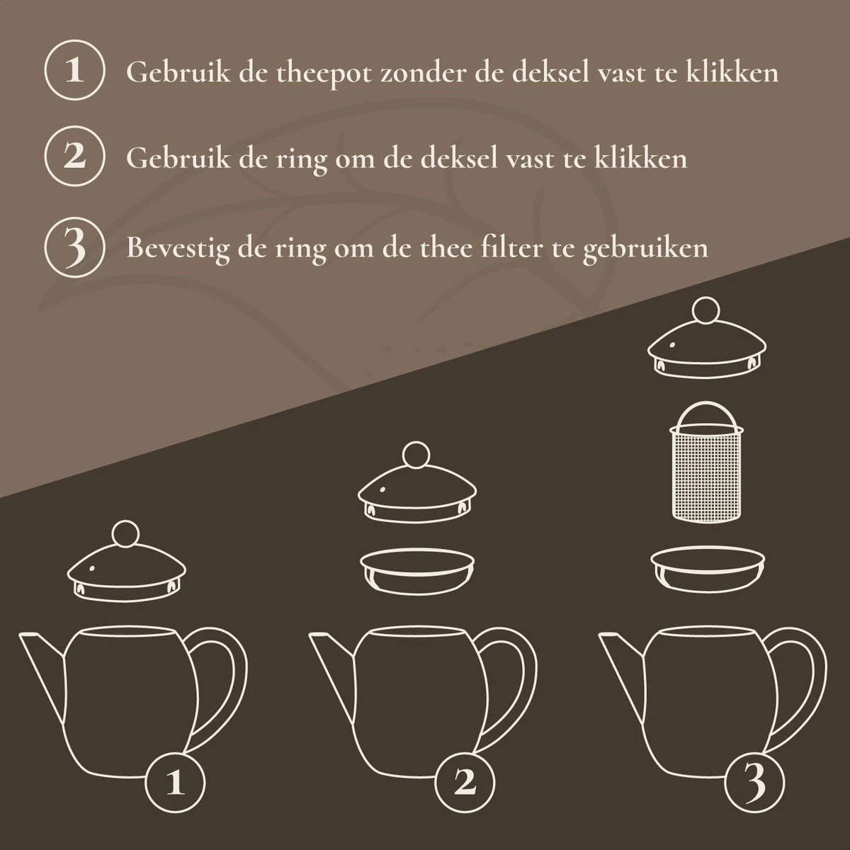 T&C Theepot Met Filter En Dubbelwandig - 1,2L - Matte Grijs 3 T&C Theepot Met Filter En Dubbelwandig - 1,2L - Matte Grijs - Afbeelding 3