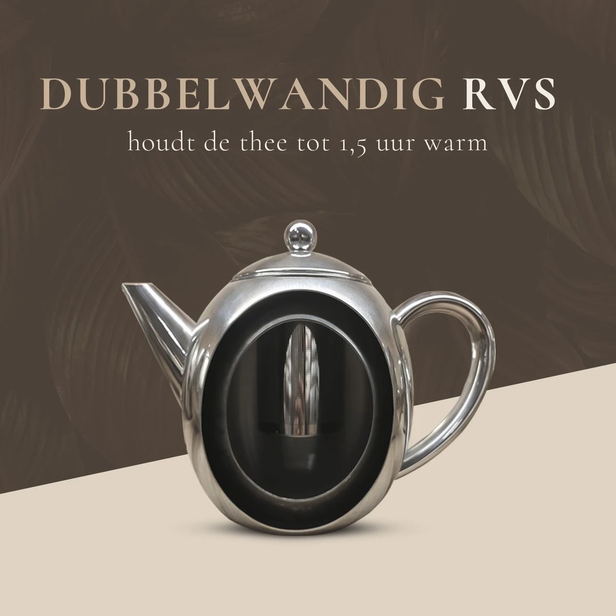 T&C Theepot Met Filter En Dubbelwandig - 1,2L - Matte Grijs 6 T&C Theepot Met Filter En Dubbelwandig - 1,2L - Matte Grijs - Afbeelding 6