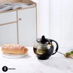 Tolussa Premium Theepot Glas Met Filter - 1.25L - Zwart - Isolerend - Lekt Niet -Thee Promotie Winkel 1200x1200 38