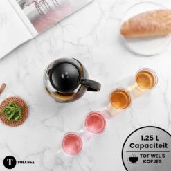 Tolussa Premium Theepot Glas Met Filter - 1.25L - Zwart - Isolerend - Lekt Niet -Thee Promotie Winkel 1200x1200 41