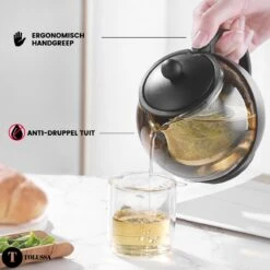 Tolussa Premium Theepot Glas Met Filter - 1.25L - Zwart - Isolerend - Lekt Niet -Thee Promotie Winkel 1200x1200 42