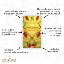 Pukka Three Ginger Thee, Met Kurkuma, Gember En Galangawortel - 4 X 20 Zakjes - GB-BIO-05 -Thee Promotie Winkel 1200x1200 462