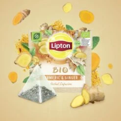 Lipton Turmeric & Ginger Kruidenthee, Met De Vurige, Verwarmende Smaak Van Gember En Kurkuma - 4 X 20 Zakjes - PL-EKO-03 -Thee Promotie Winkel 1200x1200 547
