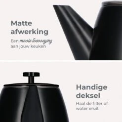 Vaja® Camille Theepot Zwart Met Filter - 1 Liter - RVS - Dubbelwanding -Thee Promotie Winkel 1200x1200 64