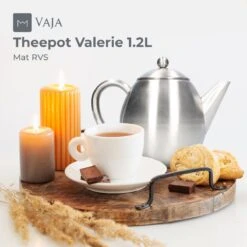 Vaja Valerie - Theepot Met Filter - Dubbelwandig - RVS - 1.2L -Thee Promotie Winkel 1200x1200 73