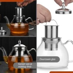 SensaHome - Infuser Theekan/Theepot - Transparant - Glas -Thee Promotie Winkel 1200x1200 90