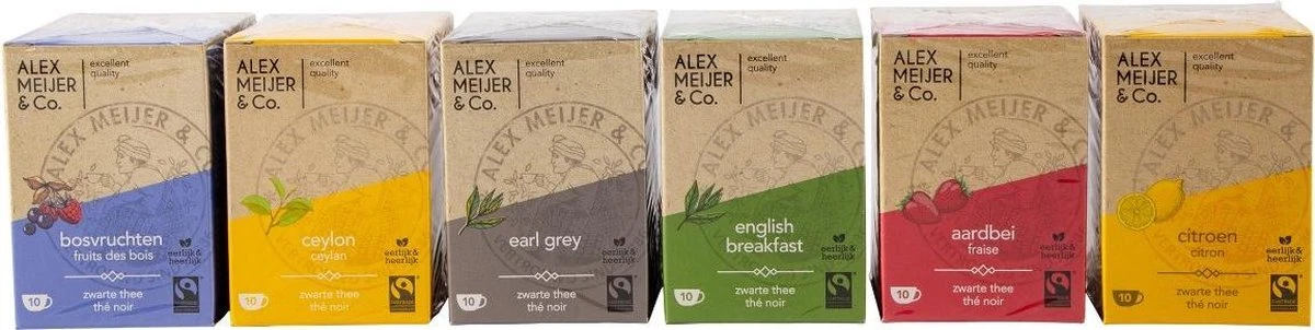Thee Assortiment Verschillende Smaakjes 60 Theezakjes 2 Gram Alex Meijer Fair Trade 2 Thee Assortiment Verschillende Smaakjes 60 Theezakjes 2 Gram Alex Meijer Fair Trade - Afbeelding 2