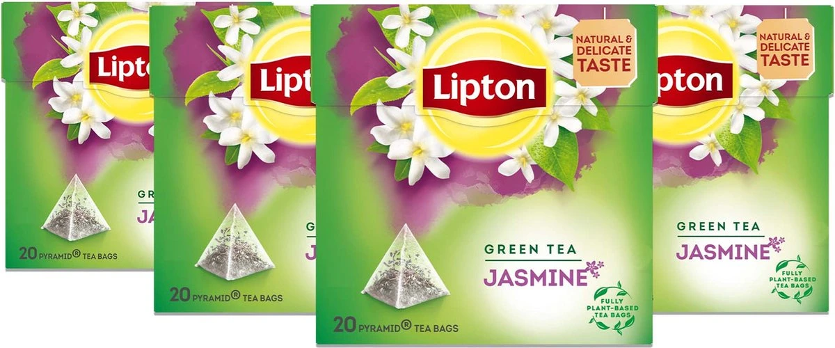 Lipton Jasmijn Groene Thee, Met Een Kruidige, Zachte Smaak En Lichte, Bloemige Afdronk - 4 X 20 Zakjes - PL-EKO-03 1 Lipton Jasmijn Groene Thee, Met Een Kruidige, Zachte Smaak En Lichte, Bloemige Afdronk - 4 X 20 Zakjes - PL-EKO-03