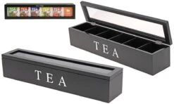 Merkloos Theedoos Theekist Zwart Met 6 Vakken -Thee Promotie Winkel 1200x721 1