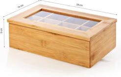 Lumaland Cuisine - Theedoos Van Bamboe - Theebox Met 8 Vakken - Duurzam Decoratief Materiaal - Ca. 28 X 16 X 9 Cm -Thee Promotie Winkel 1200x770 2