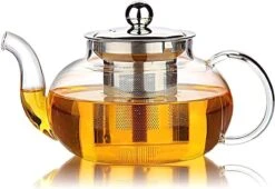 Glazen Theepot Met Filter (RVS) - 1.2 Liter - Thee Infuser – Borosilicaat – Anti-druppel Tuit -Thee Promotie Winkel 1200x824