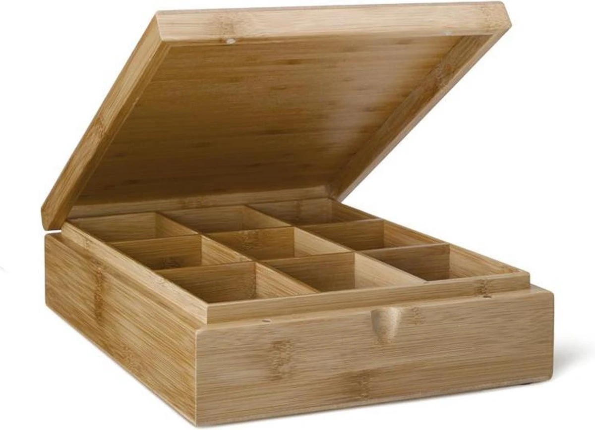 Bredemeijer - Theedoos 9-vaks Gesloten Bamboe Natural 1 Bredemeijer - Theedoos 9-vaks Gesloten Bamboe Natural