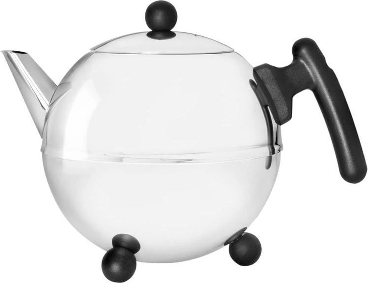 Bredemeijer - Theepot Bella Ronde 1,2L Zwart Beslag - Dubbelwandig 1 Bredemeijer - Theepot Bella Ronde 1,2L Zwart Beslag - Dubbelwandig