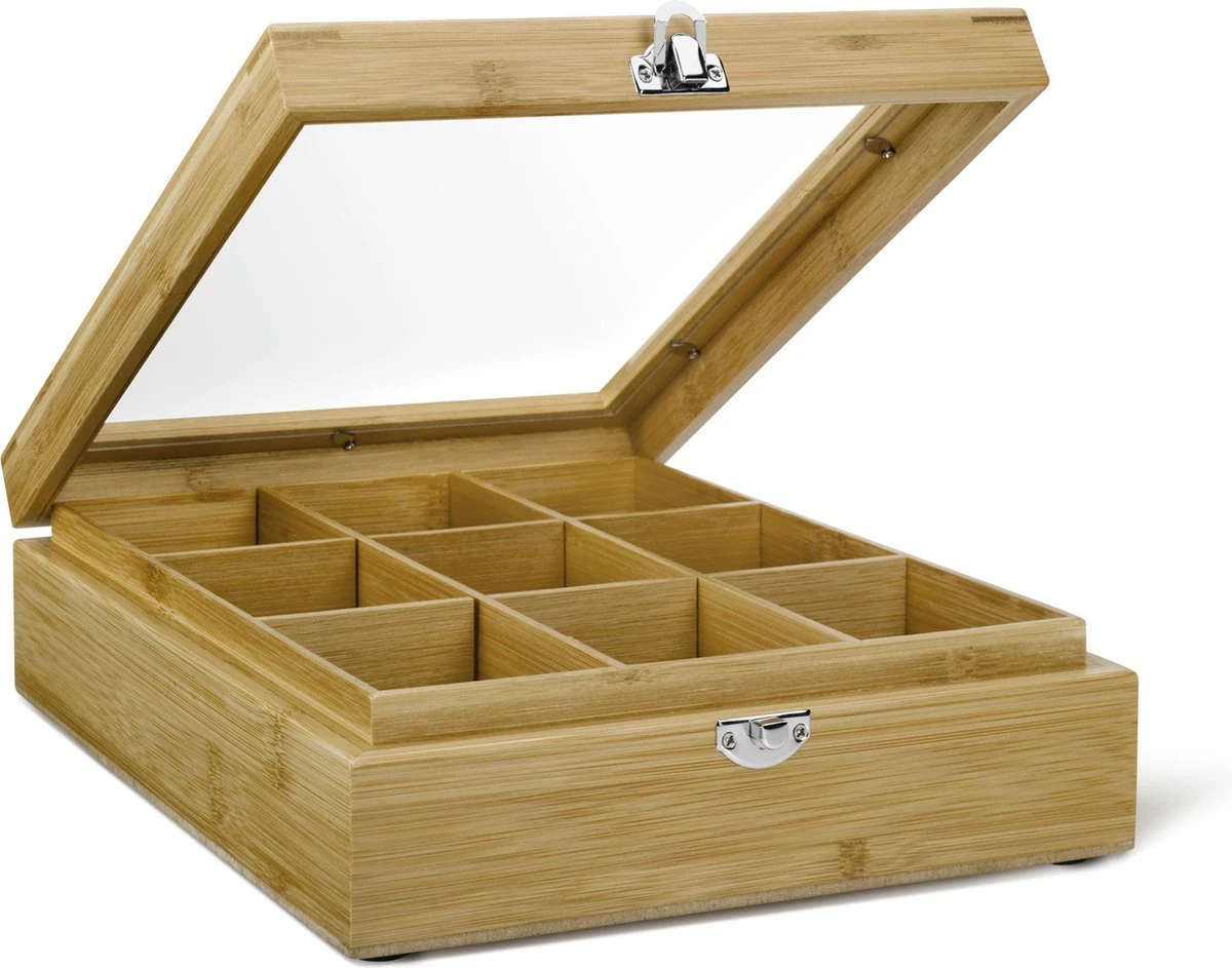 Bredemeijer - Theedoos 9-vaks Venster Bamboe Natural 1 Bredemeijer - Theedoos 9-vaks Venster Bamboe Natural