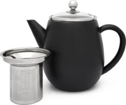 Bredemeijer - Theepot Duet Eva 1,1L Mat Zwart Met Filter - - Dubbelwandig -Thee Promotie Winkel 1200x995
