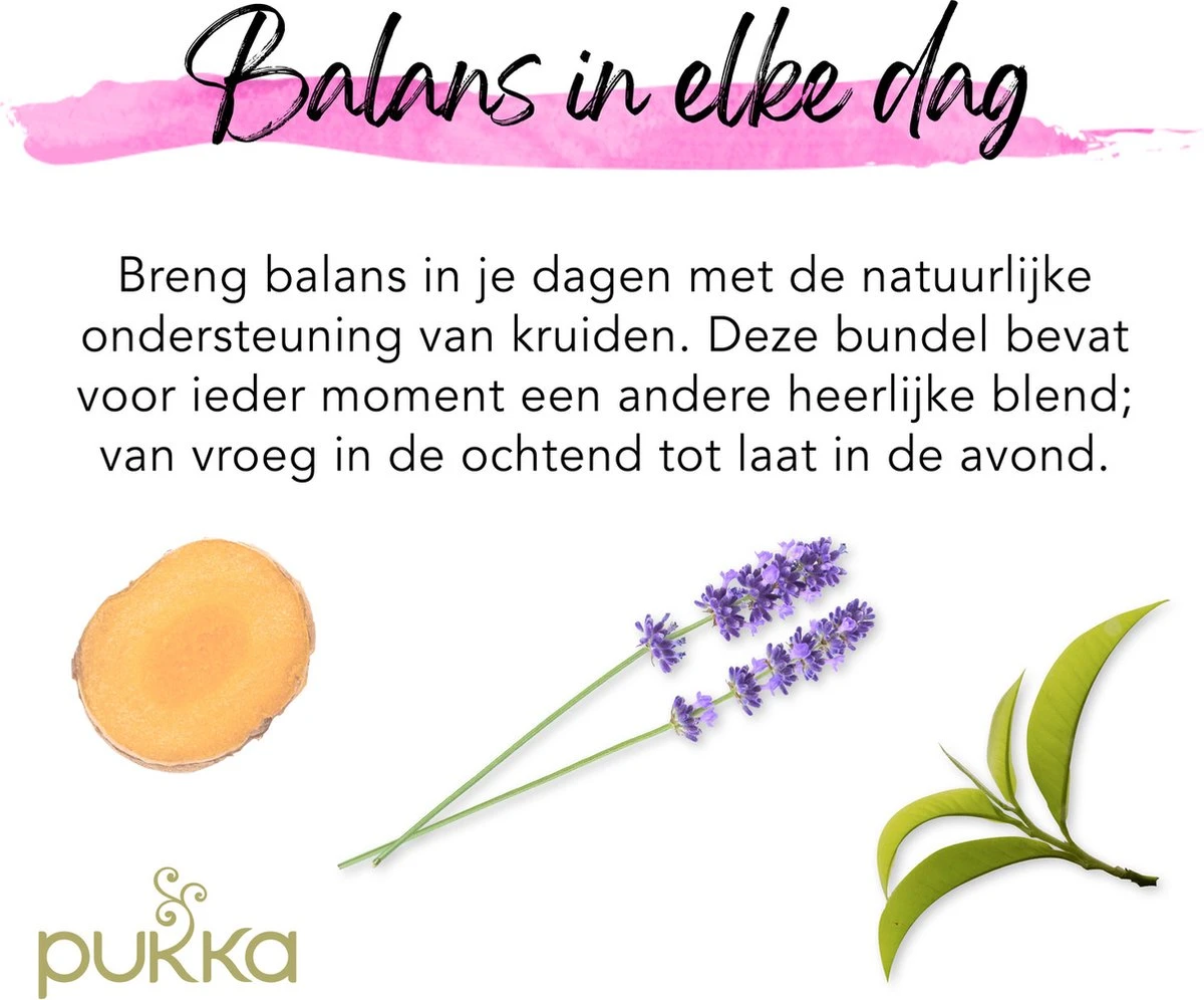 Pukka Day To Night Thee Bundel, Biologische Kruidenthee Voor Elk Moment Van De Dag - 3 X 20 Zakjes - GB-BIO-05 5 Pukka Day To Night Thee Bundel, Biologische Kruidenthee Voor Elk Moment Van De Dag - 3 X 20 Zakjes - GB-BIO-05 - Afbeelding 5