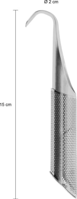 Krumble Theezeef - Hangend - Pijp - Theezeefje - Thee Ei - Tea Infuser - Kruidenfilter - Voor Losse Thee - RVS - Zilver - 4 X 2 X 15 Cm -Thee Promotie Winkel 465x1200