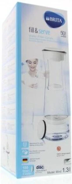 BRITA - Fill&Serve Waterfilterkaraf - 1,3L - Wit Grafiet - Inclusief 1 MicroDisc Waterfilter -Thee Promotie Winkel 471x1200