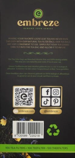 Embreze Theefilter Voor Losse Thee | 100% Chloorvrij | 100 Theefilters -Thee Promotie Winkel 569x1200