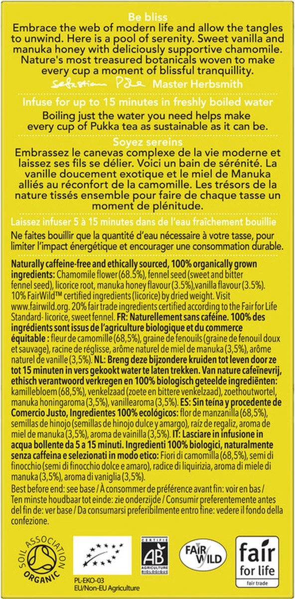 Pukka Chamomile Vanille & Manuka Honing Thee 3 Pukka Chamomile Vanille & Manuka Honing Thee - Afbeelding 3