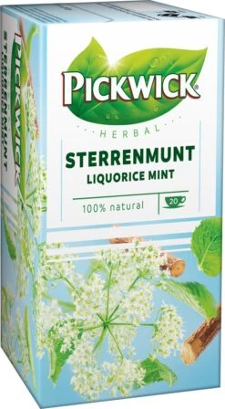 Pickwick Sterrenmunt Kruidenthee - 4 X 20 Zakjes -Thee Promotie Winkel 662x1200