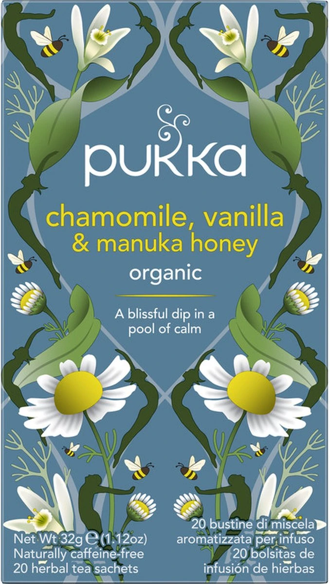 Pukka Chamomile Vanille & Manuka Honing Thee 1 Pukka Chamomile Vanille & Manuka Honing Thee