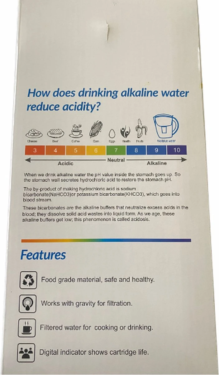 Alkaline WaterFilterkan - AlkaKan Voor Alkalisch/ Basisch Water | Met GRATIS PH-testpapier 5 Alkaline WaterFilterkan - AlkaKan Voor Alkalisch/ Basisch Water | Met GRATIS PH-testpapier - Afbeelding 5
